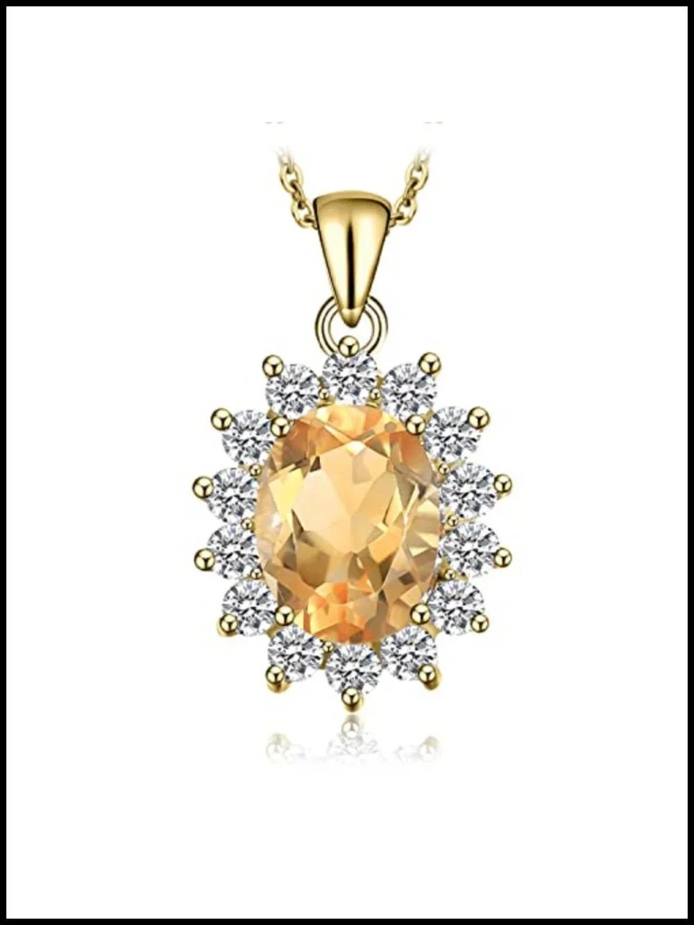 925 Sterling Silver Natural Gemstone Pendant Necklace for Women